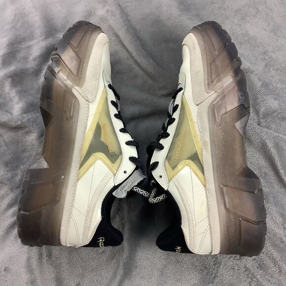 Reebok Cardi B Club C Sneaker Shoes Women's 9.5 Gray Black Gold - Picture 5 of 11